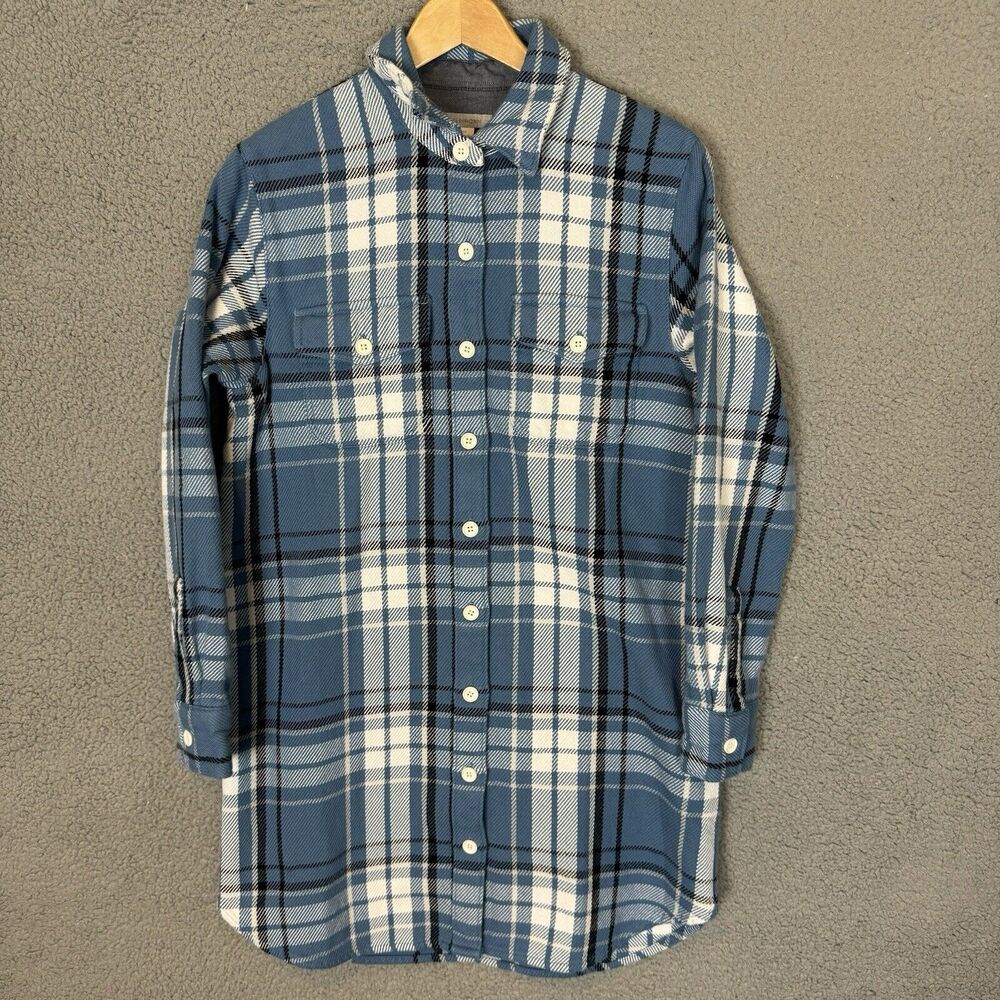Outerknown Womens XS Blue Button Up Flannel Dress